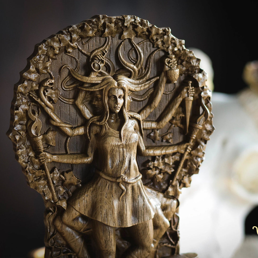 Hekate LARGE statue from oak.