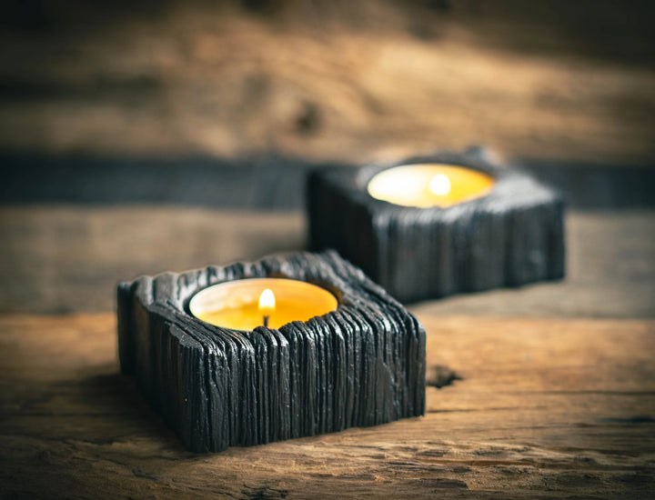 Candle holder from bog oak