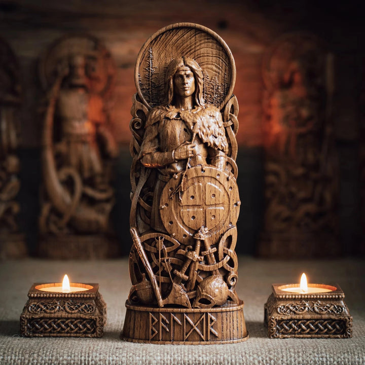 Baldr wooden statue from oak