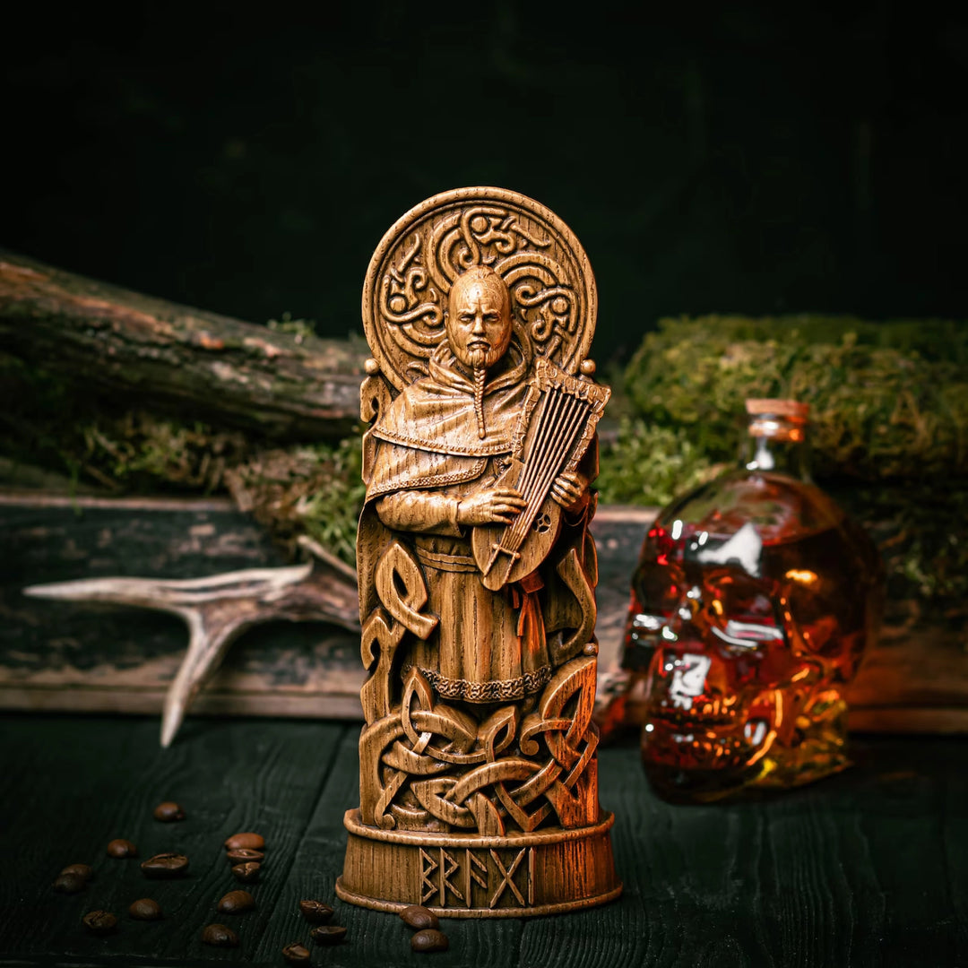 Bragi wooden statue from oak