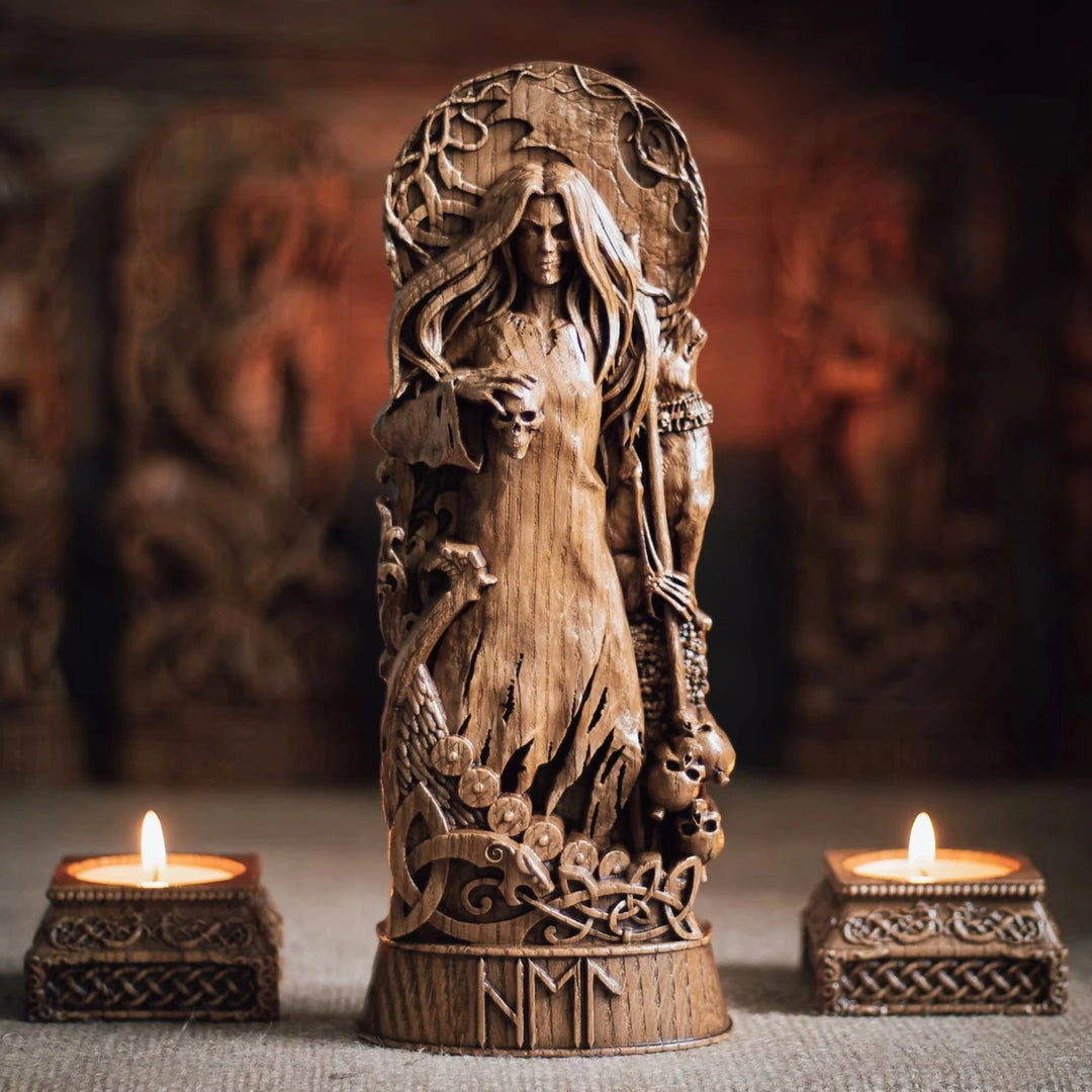 Hel wooden statue from oak