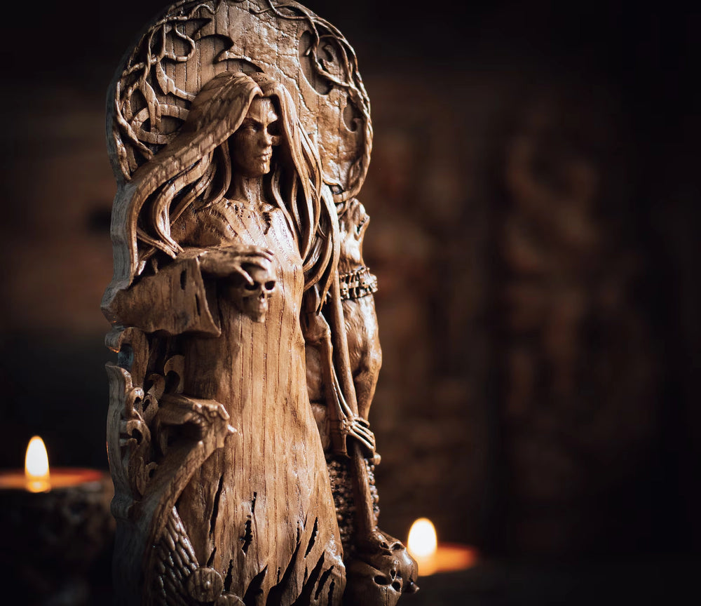 Hel wooden statue from oak