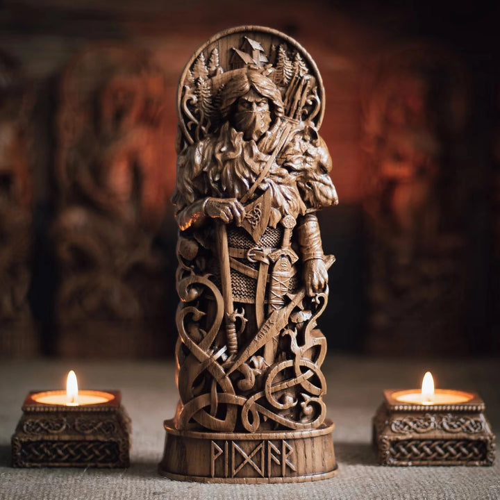 Vidar wooden statue from oak