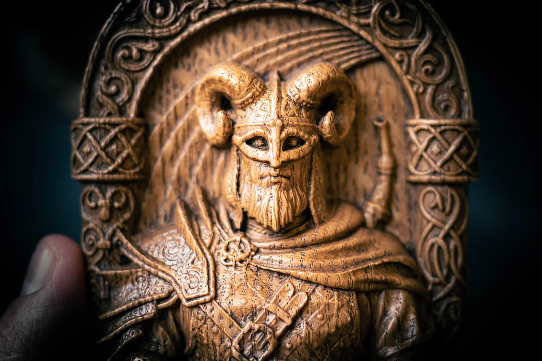 Heimdallr wooden statue from oak