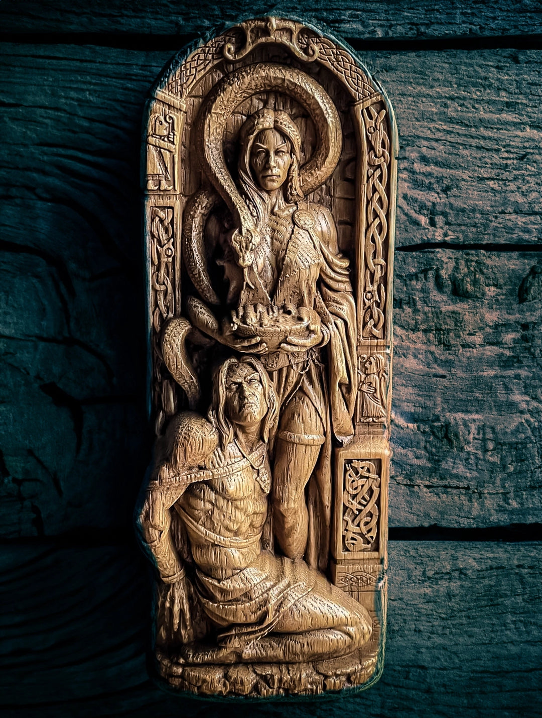 Sigyn wooden statue from oak