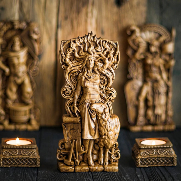 Brigid wooden statue from oak