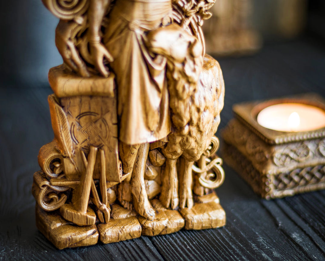 Brigid wooden statue from oak