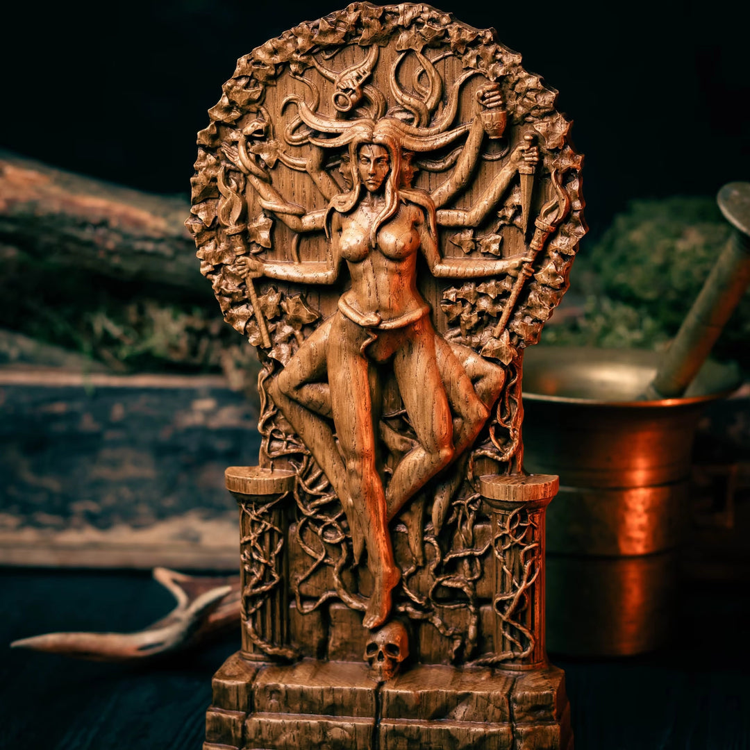 Hekate wooden statue from oak