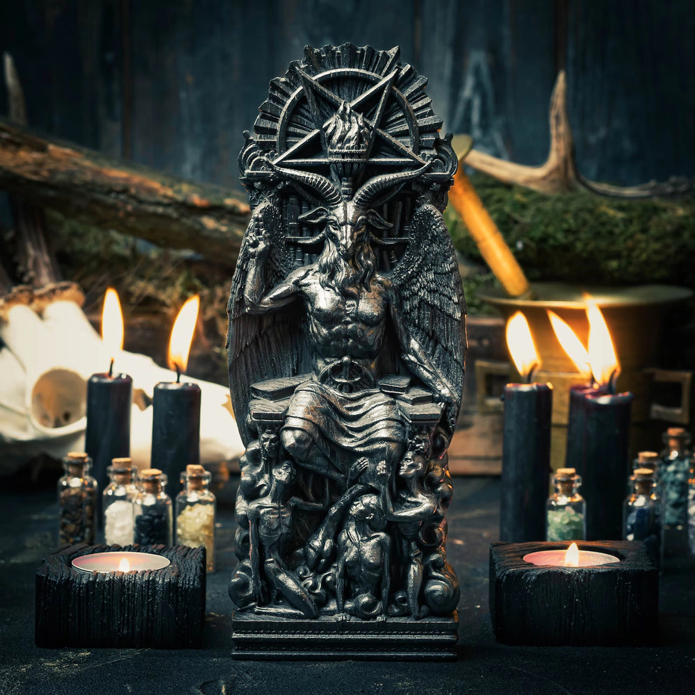 Baphomet wooden statue from oak