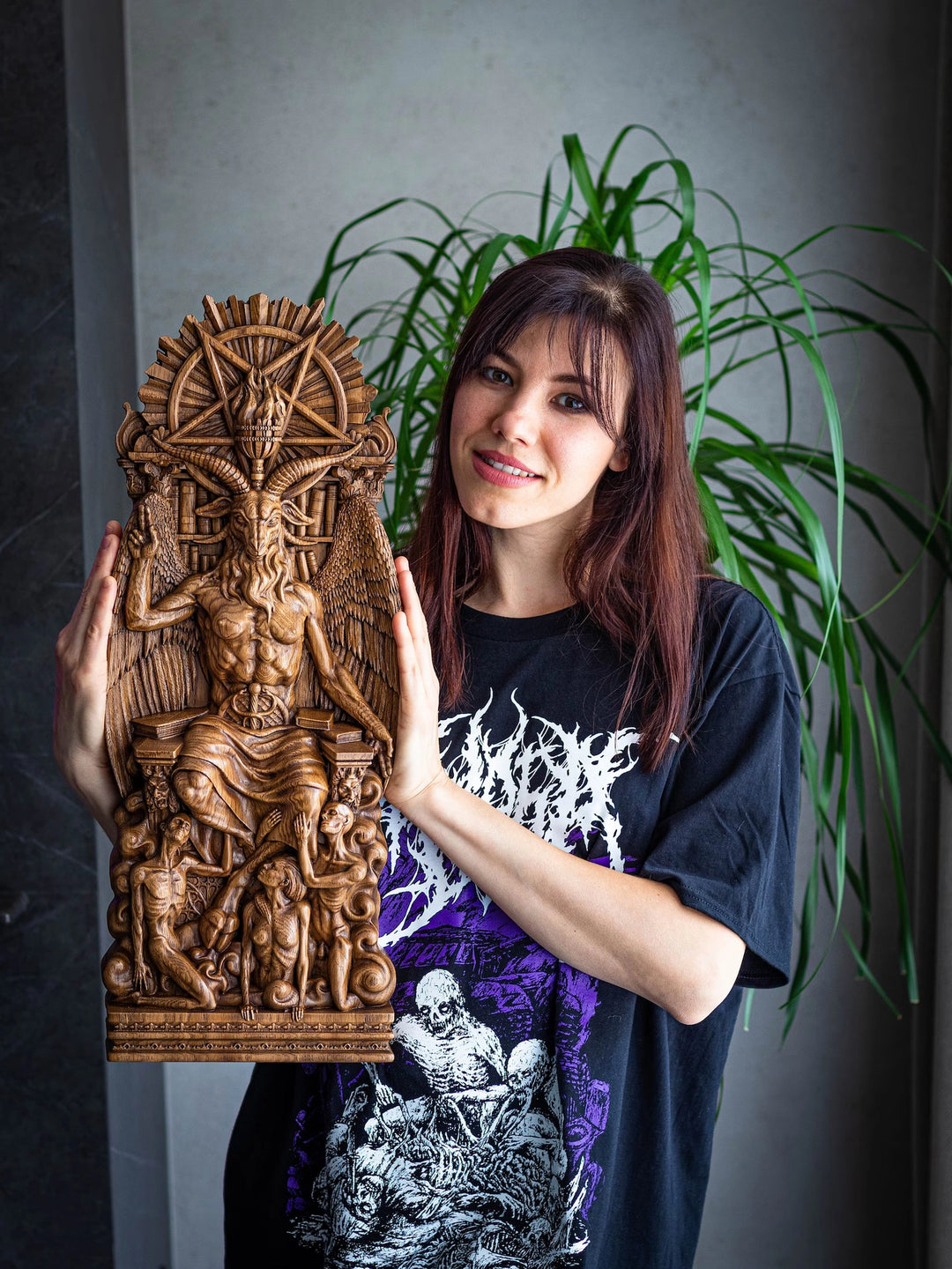 Baphomet LARGE Statue from oak