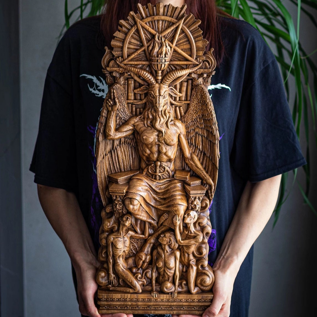 Baphomet LARGE Statue from oak